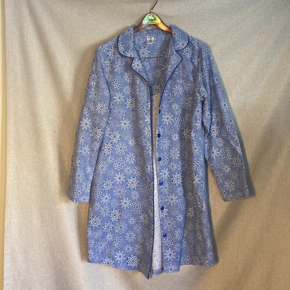 Pink K 100% cotton women’s Sleep Short Robe with long sleeves. Size M - Picture 4 of 5